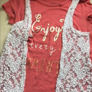 Orange “ enjoy every moment 🦋 ” t-shirt